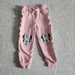 Disney Minnie Mouse Pink Kids Joggers size 3T glitter sweatpants